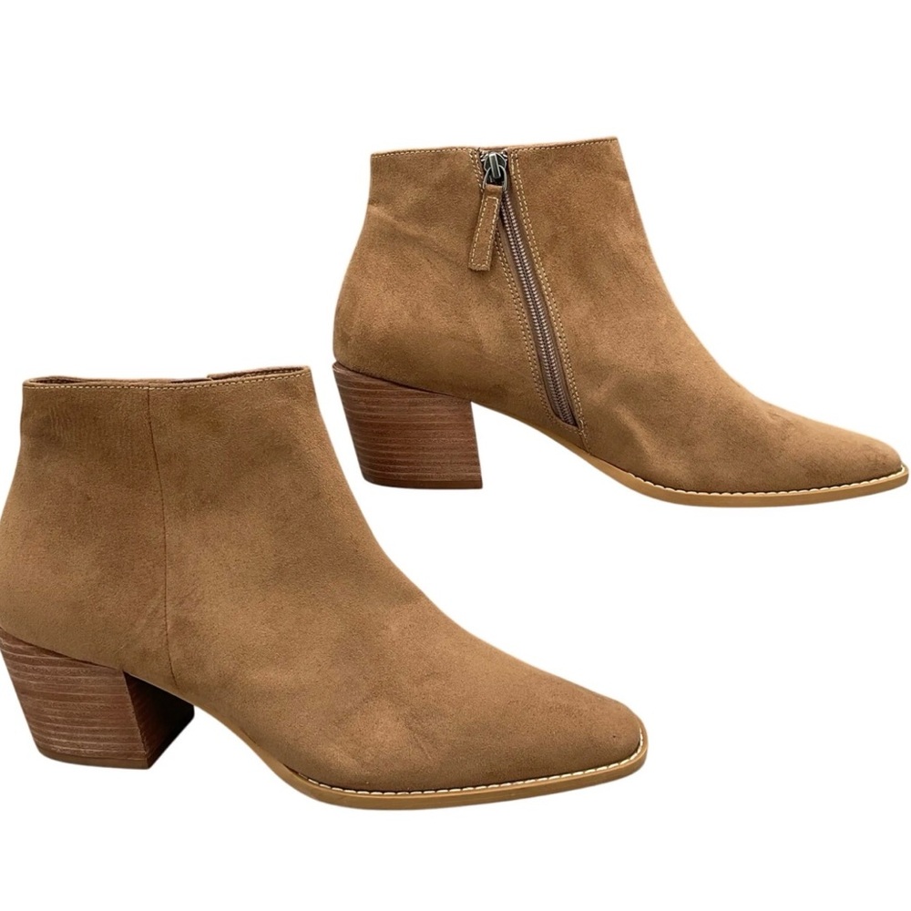 Linea Paolo Sochi Suede Ankle Booties - Coconut Brown - 5